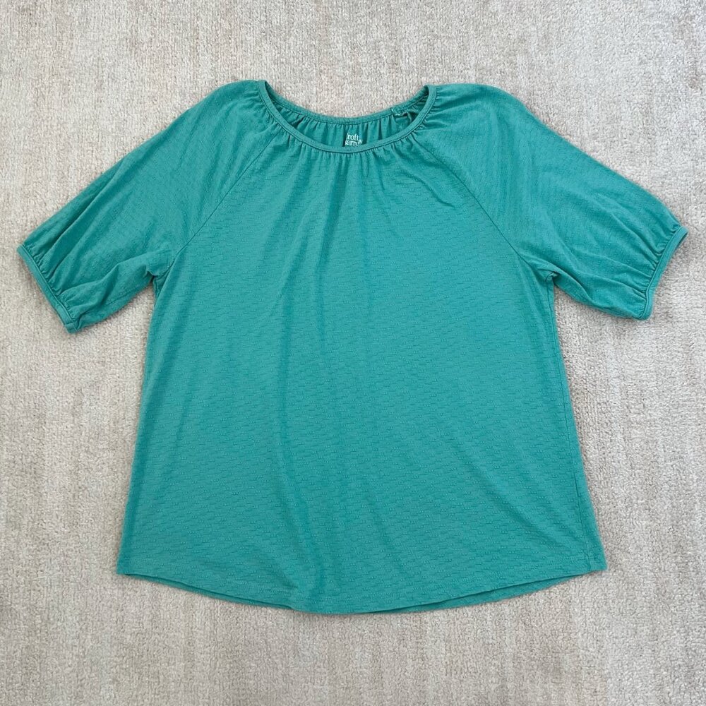 Croft & Barrow Cotton Short Sleeve Blouse Top XL